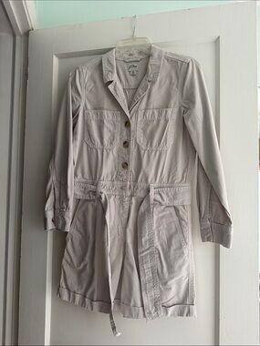 J. Crew Light Beige Utility Jacket Romper